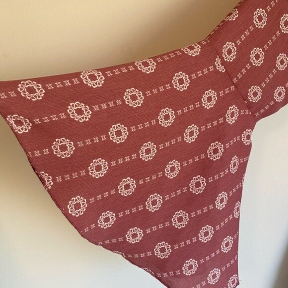 Boho Chic Mauve Wrap Bell Sleeve Romper With Elastic Waist Size M - Picture 2 of 9